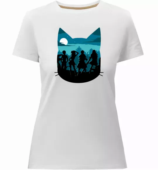 Женская премиум футболка Fairy Tail shadow Белый фото