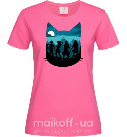 Жіноча футболка Fairy Tail shadow Яскраво-рожевий фото