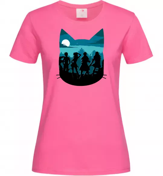 Женская футболка Fairy Tail shadow Ярко-розовый фото