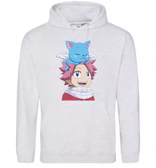 Жіноча толстовка (худі) Fairy Tail Natsu Сірий меланж фото