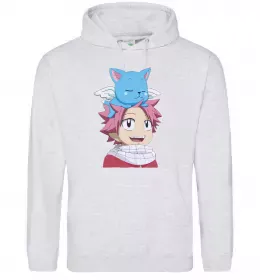 Жіноча толстовка (худі) Fairy Tail Natsu Сірий меланж фото