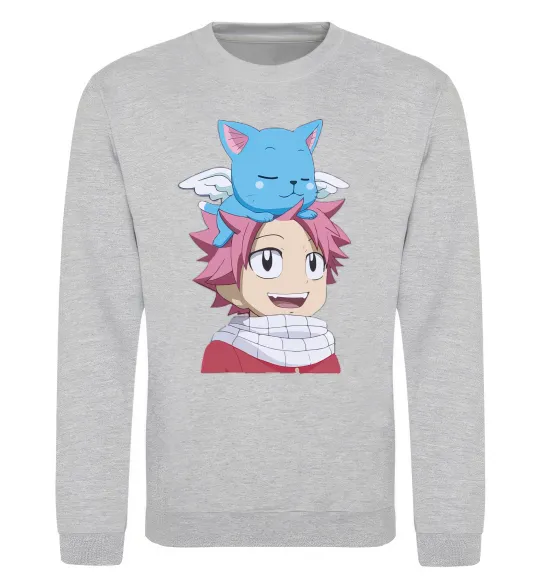 Світшот Fairy Tail Natsu Сірий меланж фото