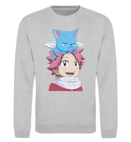 Свитшот Fairy Tail Natsu Серый меланж фото