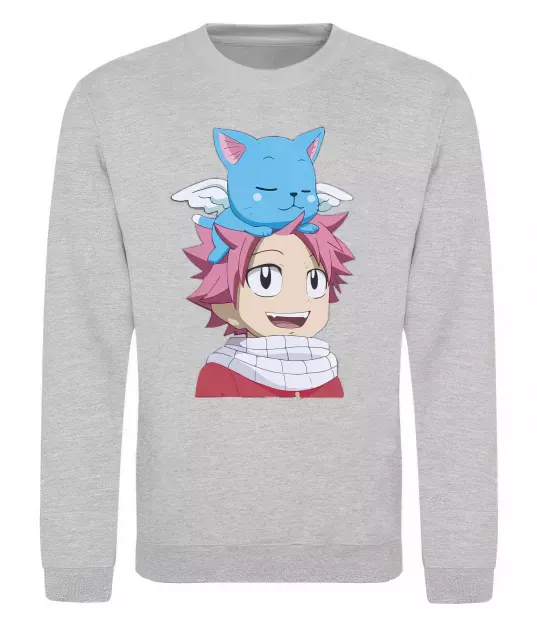 Світшот Fairy Tail Natsu Сірий меланж фото