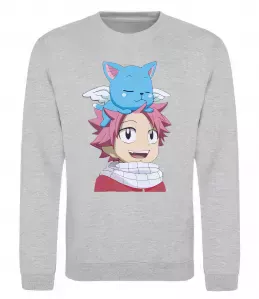 Світшот Fairy Tail Natsu Сірий меланж фото