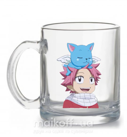 Чашка скляна Fairy Tail Natsu Прозорий фото