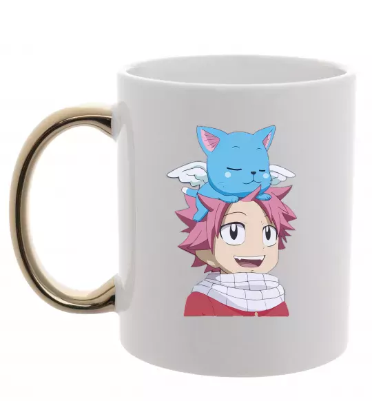 Чашка з кольоровою ручкою Fairy Tail Natsu Золото фото