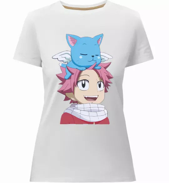 Женская премиум футболка Fairy Tail Natsu Белый фото