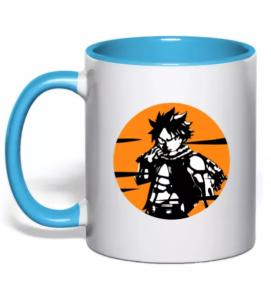 Чашка з кольоровою ручкою Fairy Tail Nastu в кружке Блакитний фото