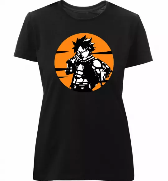 Женская премиум футболка Fairy Tail Nastu в кружке Черный фото