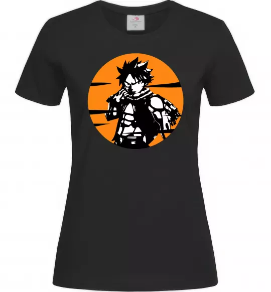 Жіноча футболка Fairy Tail Nastu в кружке Чорний фото