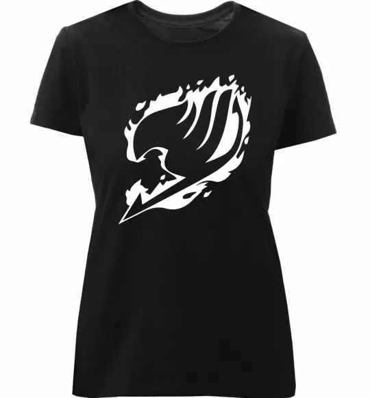 Женская премиум футболка Fairy Tail logo Черный фото
