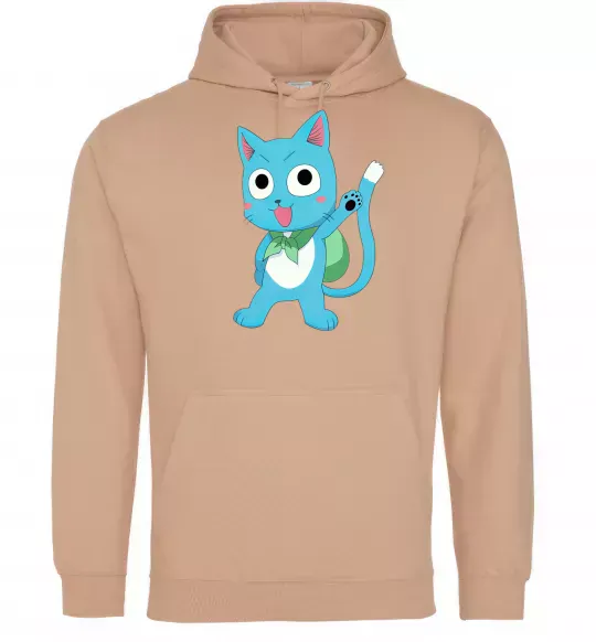 Женская толстовка (худи) Fairy Tail cat Песочный фото