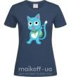 Женская футболка Fairy Tail cat Темно-синий фото