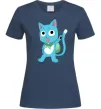 Женская футболка Fairy Tail cat Темно-синий фото