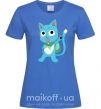 Женская футболка Fairy Tail cat Ярко-синий фото