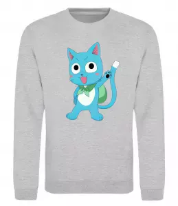 Свитшот Fairy Tail cat Серый меланж фото