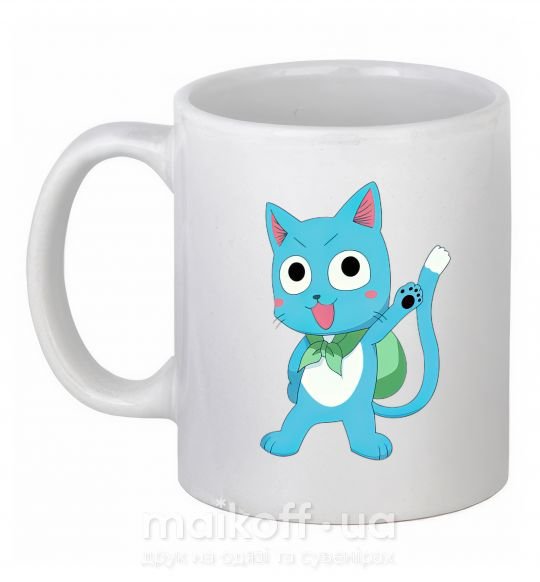 Чашка керамическая Fairy Tail cat Белый фото
