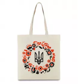 Эко-сумка Вінок з тризубом Бежевый фото