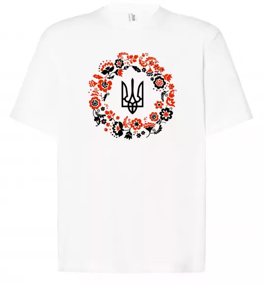 Футболка Оверсайз Вінок з тризубом Белый фото