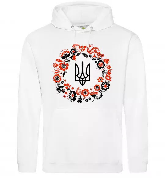 Женская толстовка (худи) Вінок з тризубом Белый фото