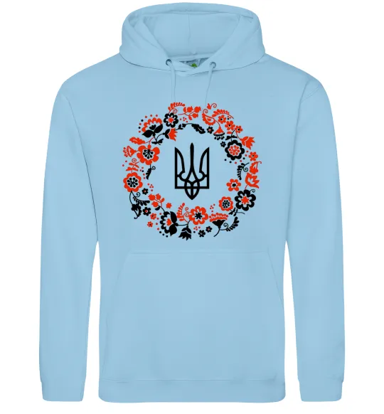 Жіноча толстовка (худі) Вінок з тризубом Блакитний фото