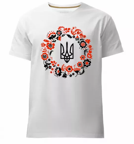 Мужская премиум футболка Вінок з тризубом Белый фото