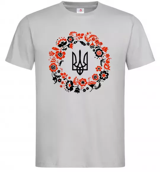 Мужская футболка Вінок з тризубом Серый фото