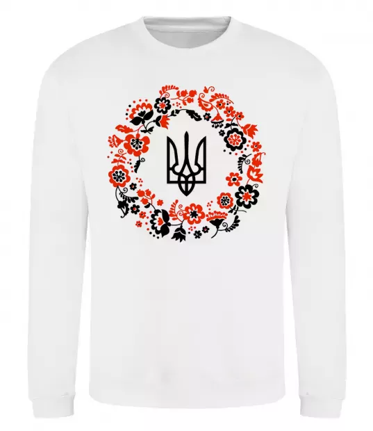 Світшот Вінок з тризубом Білий фото