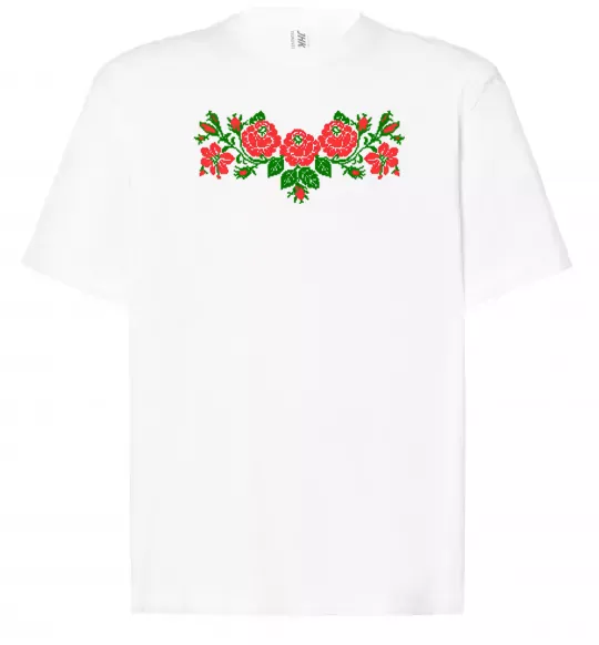 Футболка Оверсайз Квіти вишиванка Белый фото