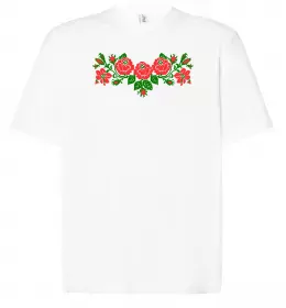 Футболка Оверсайз Квіти вишиванка Белый фото