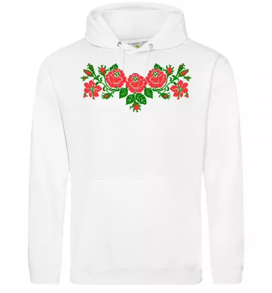 Женская толстовка (худи) Квіти вишиванка Белый фото