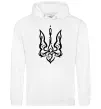 Мужская толстовка (худи) Тризуб вензель Белый фото