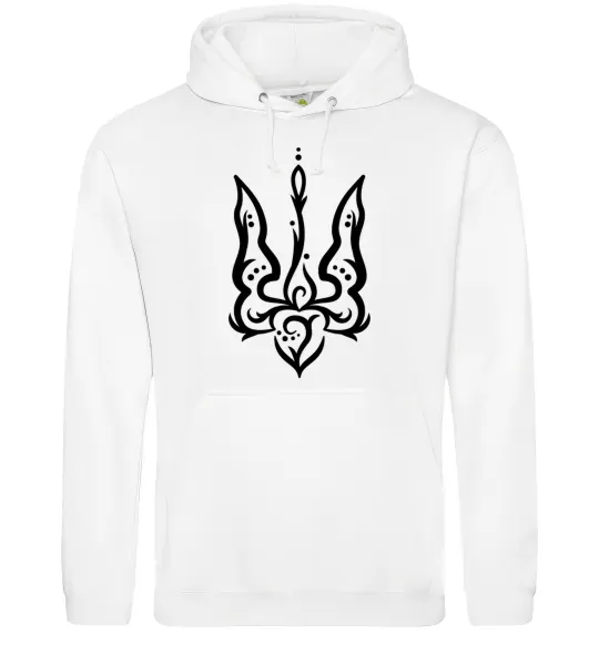 Женская толстовка (худи) Тризуб вензель Белый фото