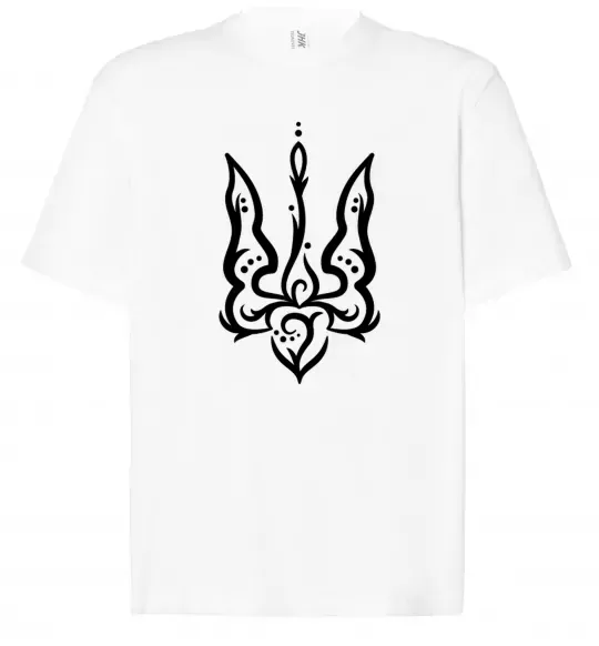 Футболка Оверсайз Тризуб вензель Белый фото