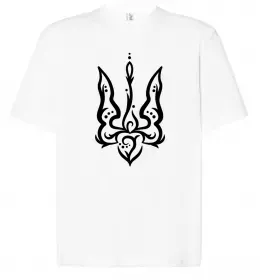 Футболка Оверсайз Тризуб вензель Белый фото