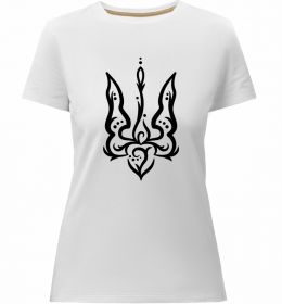 Женская премиум футболка Тризуб вензель