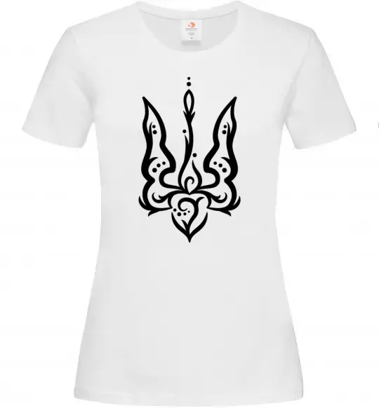 Жіноча футболка Тризуб вензель Білий фото