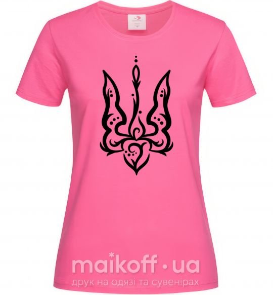 Жіноча футболка Тризуб вензель Яскраво-рожевий фото