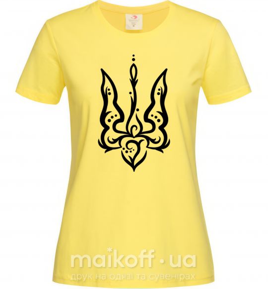 Жіноча футболка Тризуб вензель Лимонний фото