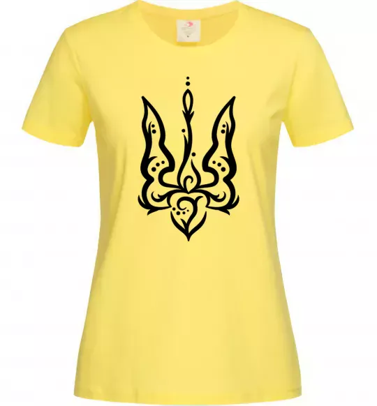 Жіноча футболка Тризуб вензель Лимонний фото