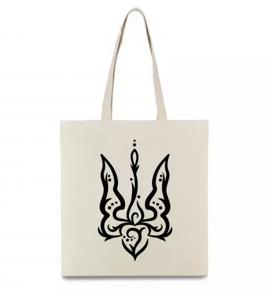 Эко-сумка Тризуб вензель Бежевый фото