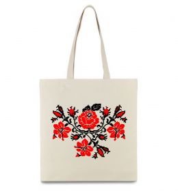 Эко-сумка Квіти вишиванка чб