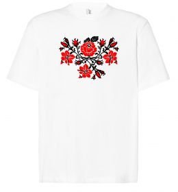 Футболка Оверсайз Квіти вишиванка чб