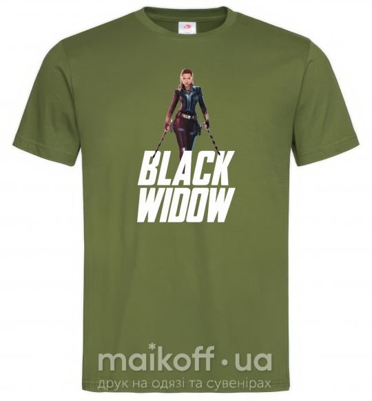 Чоловіча футболка Black widow Оливковий фото