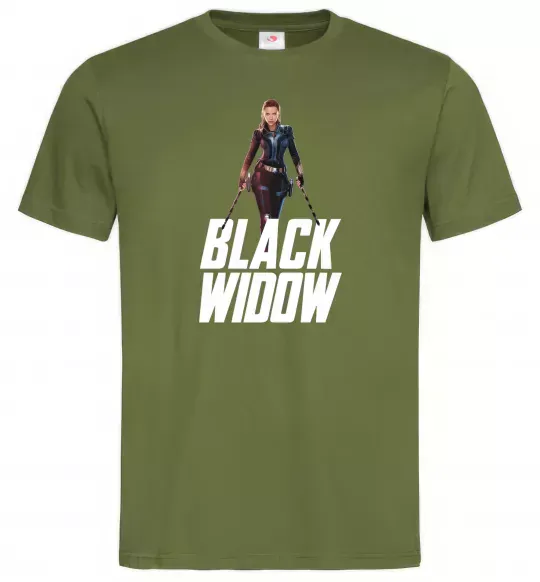 Мужская футболка Black widow Оливковый фото