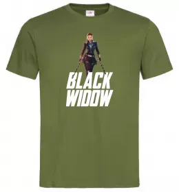 Мужская футболка Black widow Оливковый фото