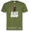 Мужская футболка Black widow Оливковый фото