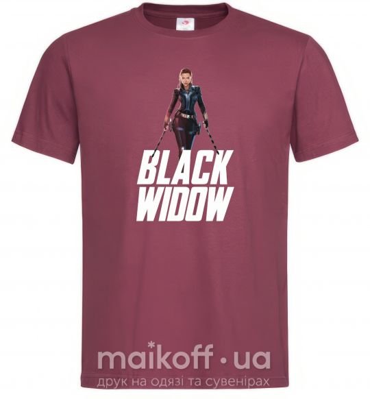 Чоловіча футболка Black widow Бордовий фото
