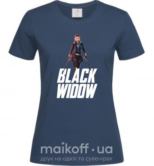 Жіноча футболка Black widow Темно-синій фото